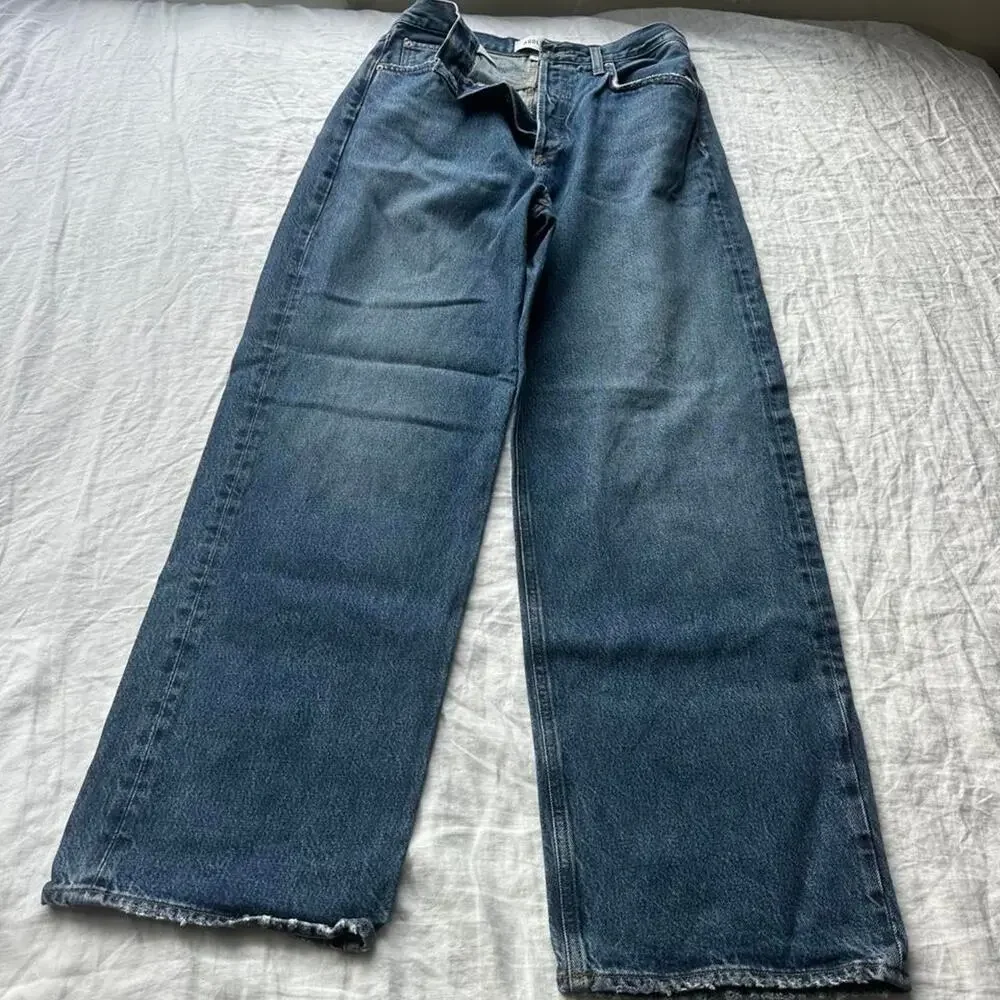Agolde low slung baggy blue
